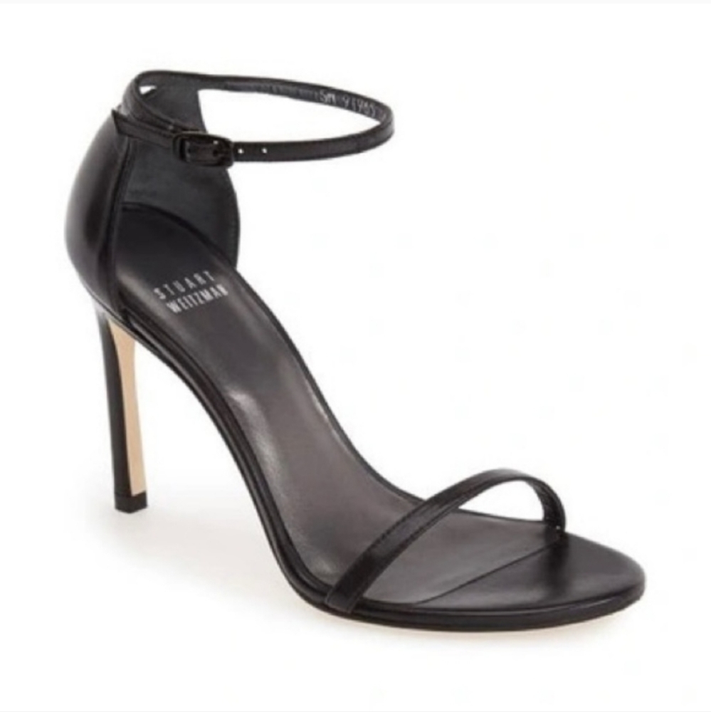 Black nappa leather Stuart Weitzman Nudistsong heels (nwot)